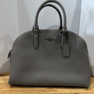 Coach Quinn Charcoal Gray Leather Satchel